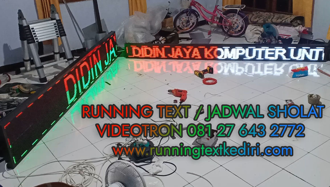 <p>Running text Kediri, Blitar, Tulungagung, Nganjuk, Jombang, Trenggalek dengan harga yang lebih murah dan terjangkau. Memberikan semua orang dapat memasangkan running text dengan harga yang lebih baik.</p>